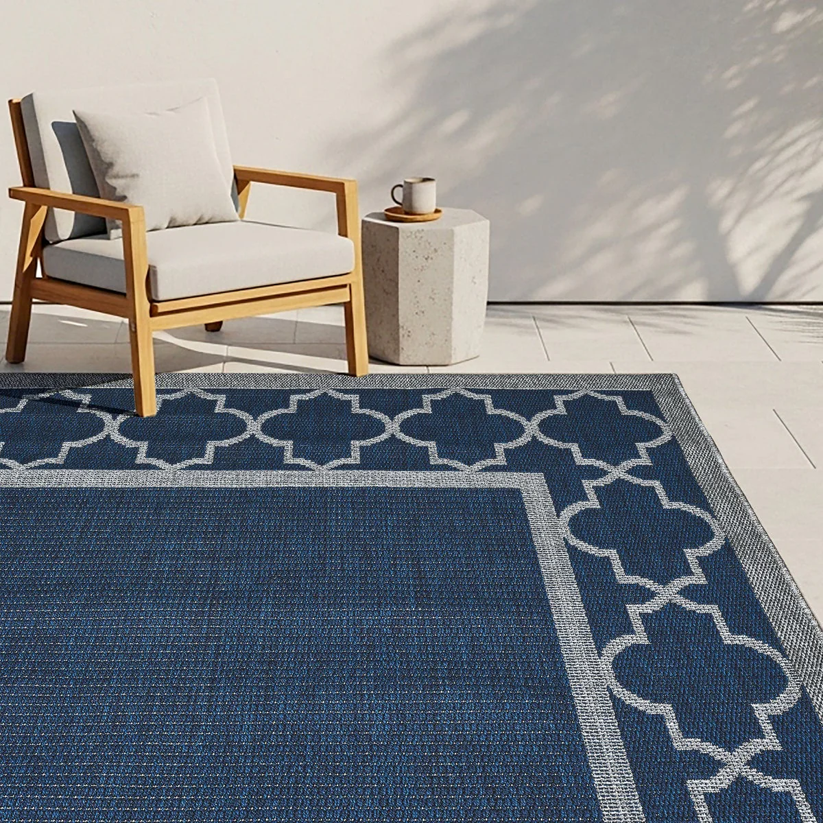 Laguna Indoor/Outdoor Area Rug, Simeon Navy Gray, 7'10” x 10' - Image 2