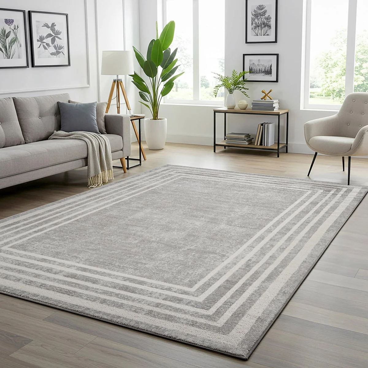 Sasha Area Rug, Damson Gray, 6'6” x 9'