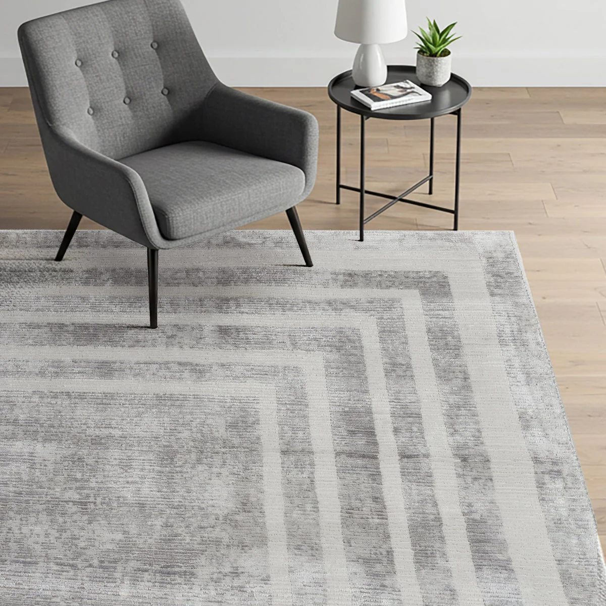 Sasha Area Rug, Damson Gray, 6'6” x 9' - Image 2