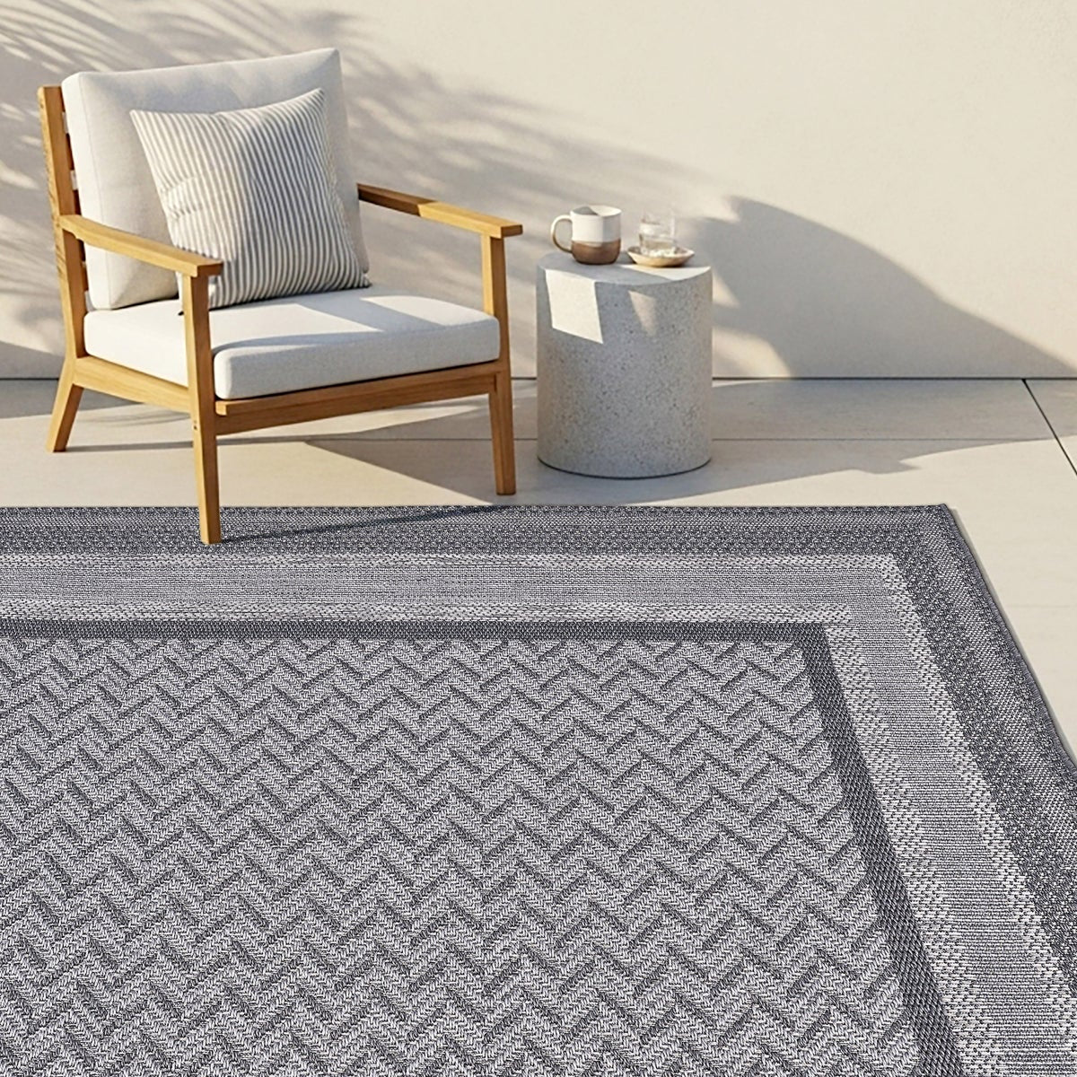 Laguna Indoor/Outdoor Area Rug, Daria Silver Iron, 7'10” x 10' - Image 2