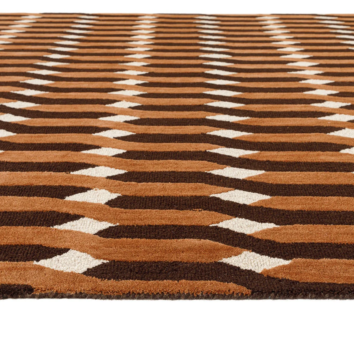 Obeetee Retro Hand Tufted Wool Area Rug, Allure Rust,  5 ft. x 8 ft - Image 2