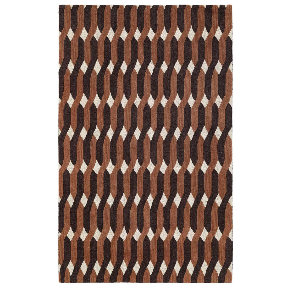 Obeetee Retro Hand Tufted Wool Area Rug, Allure Rust,  5 ft. x 8 ft - Image 7