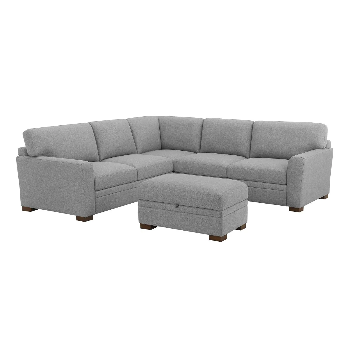 Thomasville Langdon Fabric Sectional with Storage Ottoman - Image 4
