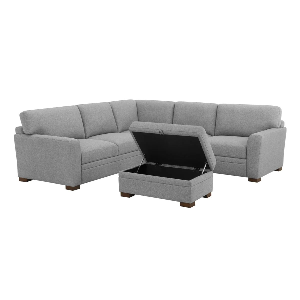 Thomasville Langdon Fabric Sectional with Storage Ottoman - Image 5