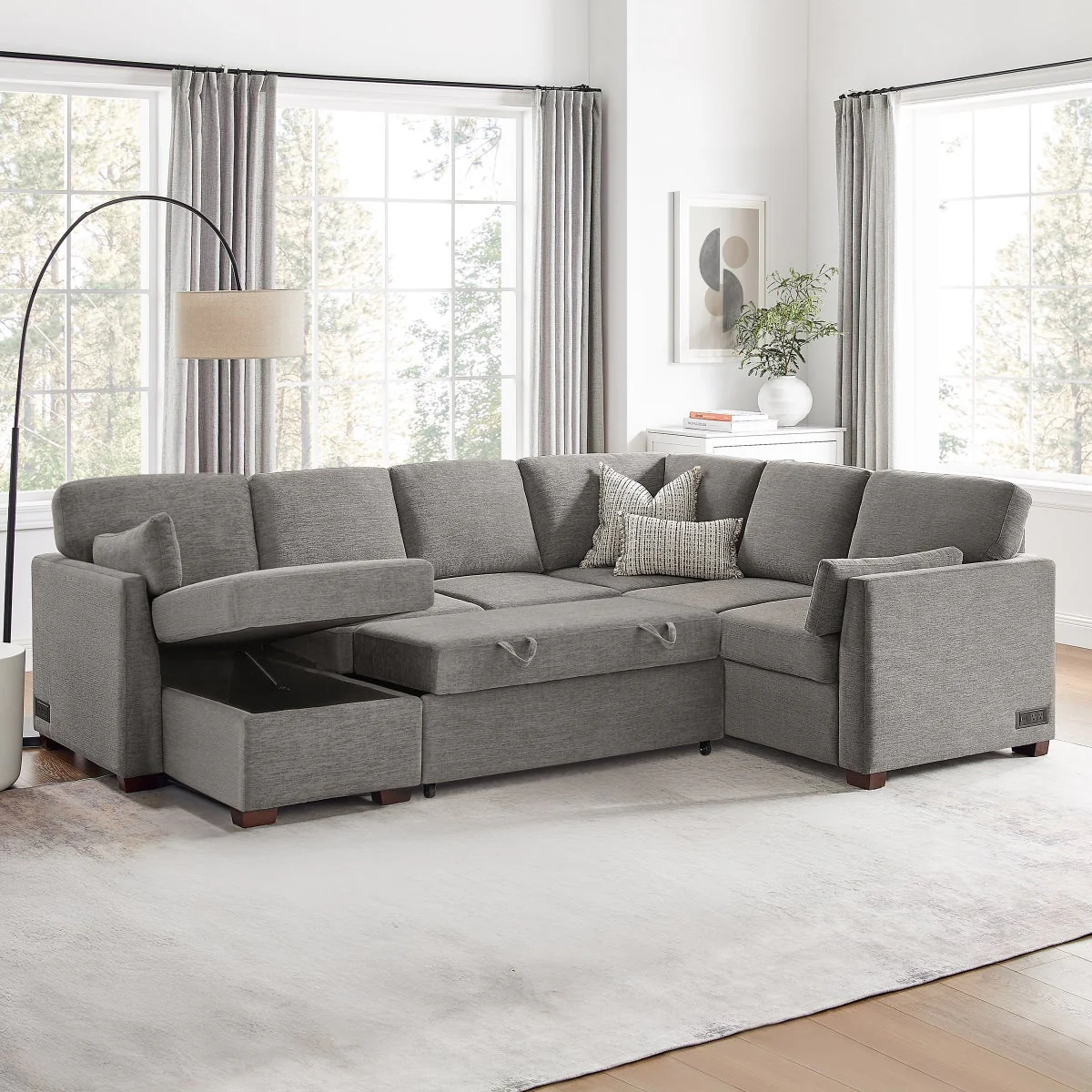 Coddle Luke Sleeper Sectional with Reversible Chaise and Storage - Image 5