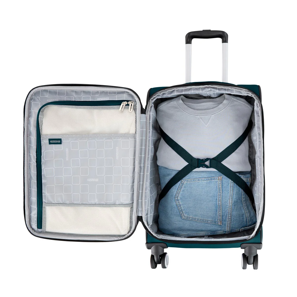 American Tourister Carry On Luggage - Teal - Image 4
