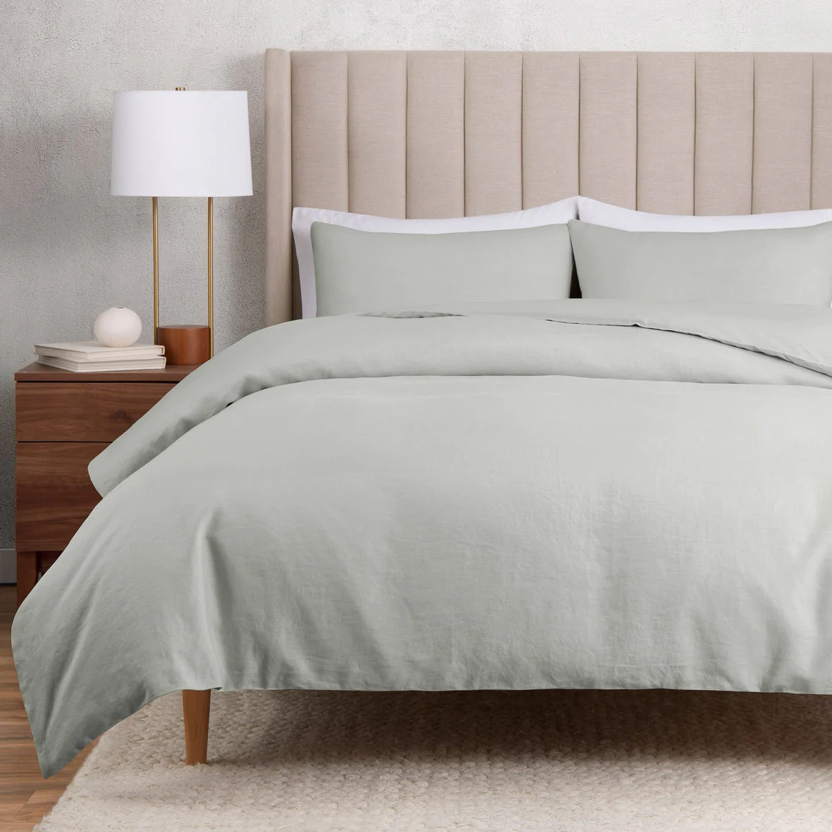 WelHome Cotton Linen Relaxed Duvet Cover, 3-piece Set, Queen/Full - Image 2