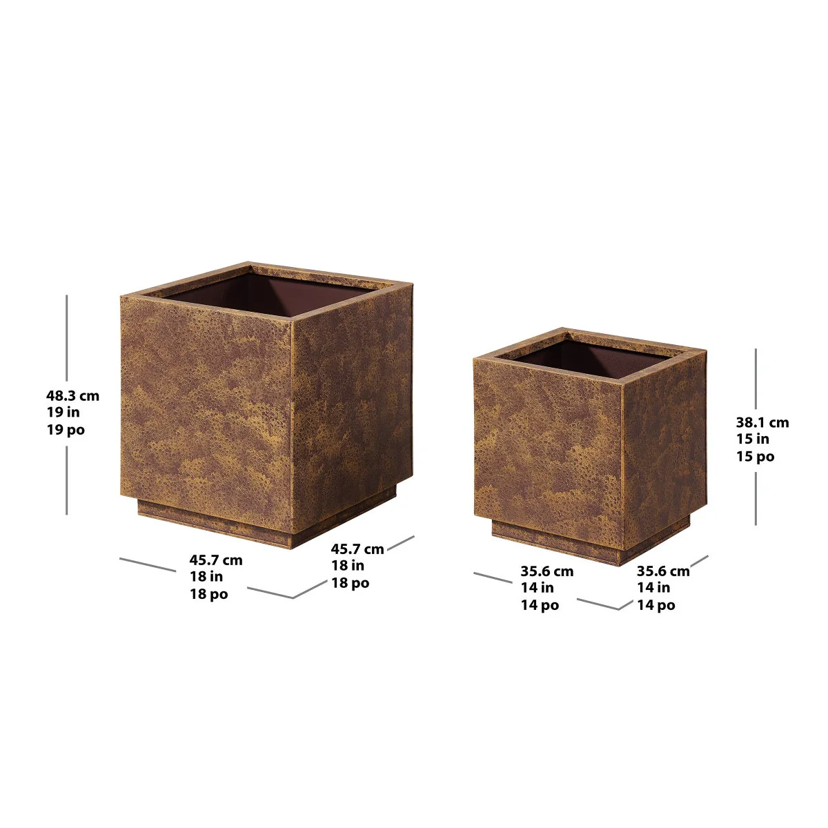 Corten Style Planters, Set of Two - Image 4