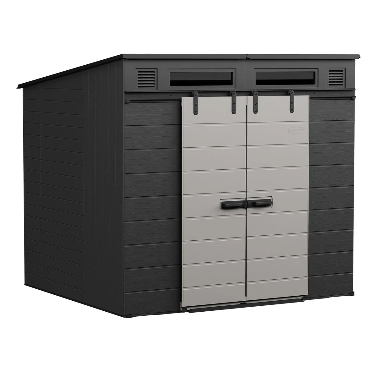 NEW - Suncast Modernist 8'x7' Dual Barn Door Storage Shed - Image 3