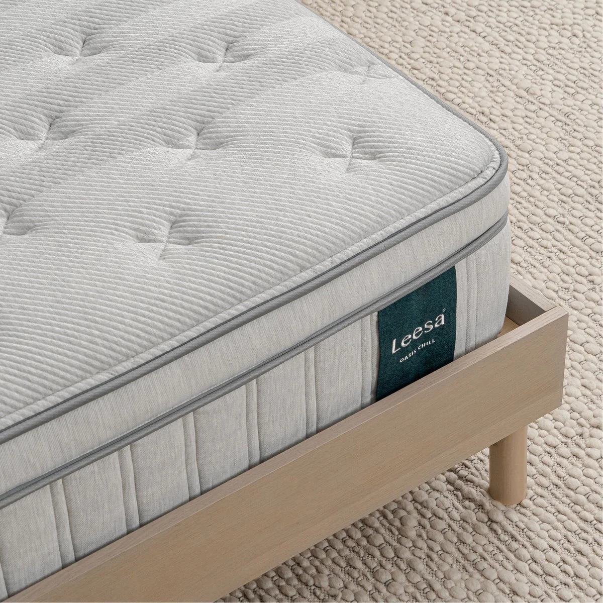 Leesa Oasis Chill 13.5" Euro Top Medium Firm Hybrid Mattress, Queen - Image 5