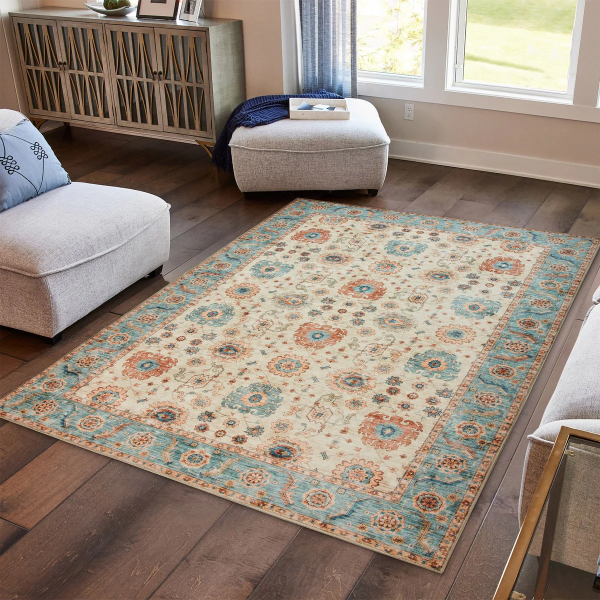 Wyatt & Ash Washable Indoor Area Rug, Dalileh 7'10" x 10' - Image 2