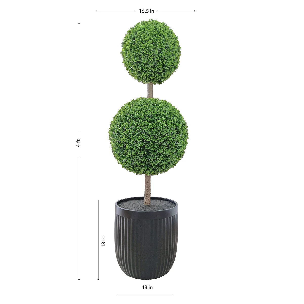 Faux 4' UV Resistant Boxwood Topiary Tree Indoor and Outdoor - Image 2