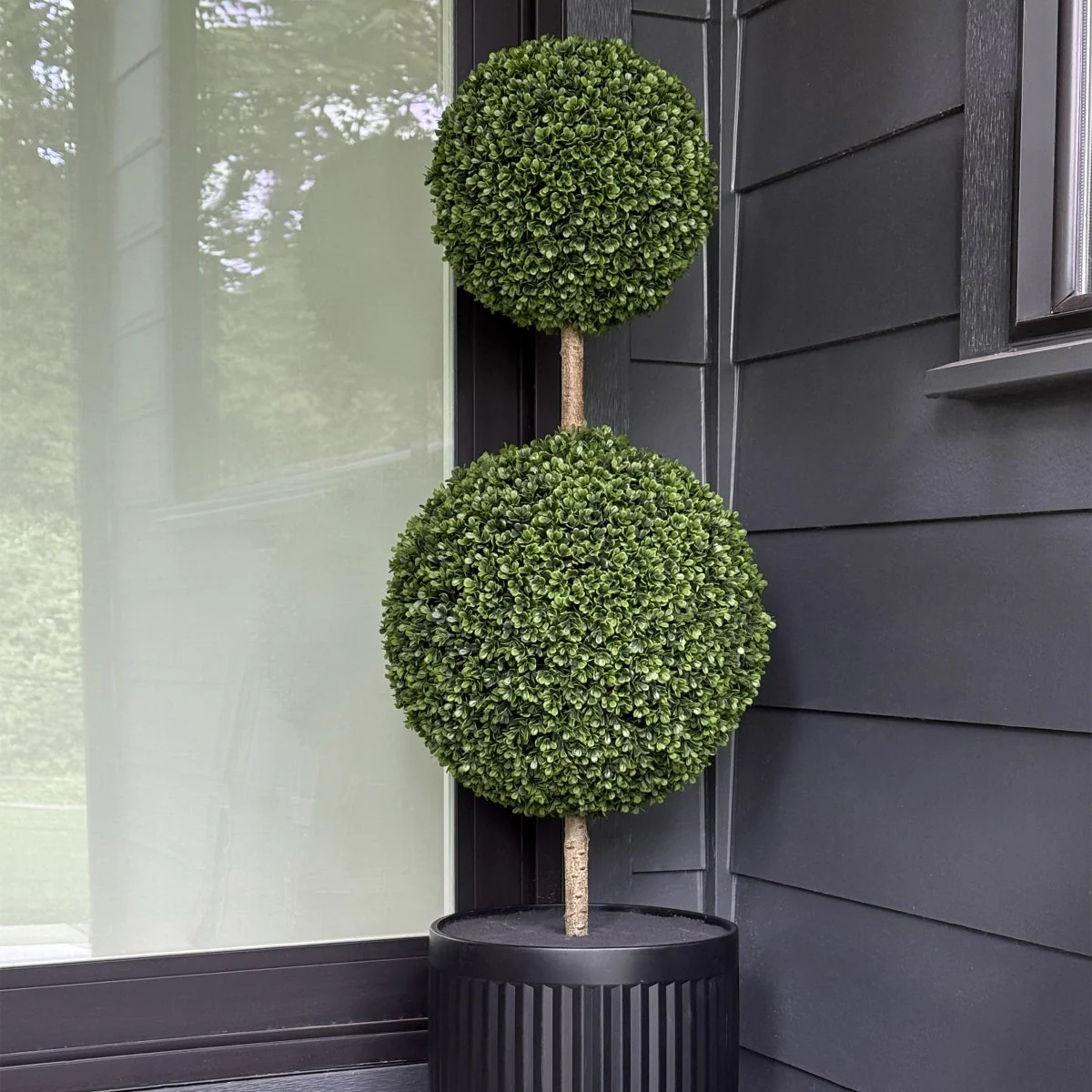 Faux 4' UV Resistant Boxwood Topiary Tree Indoor and Outdoor - Image 7