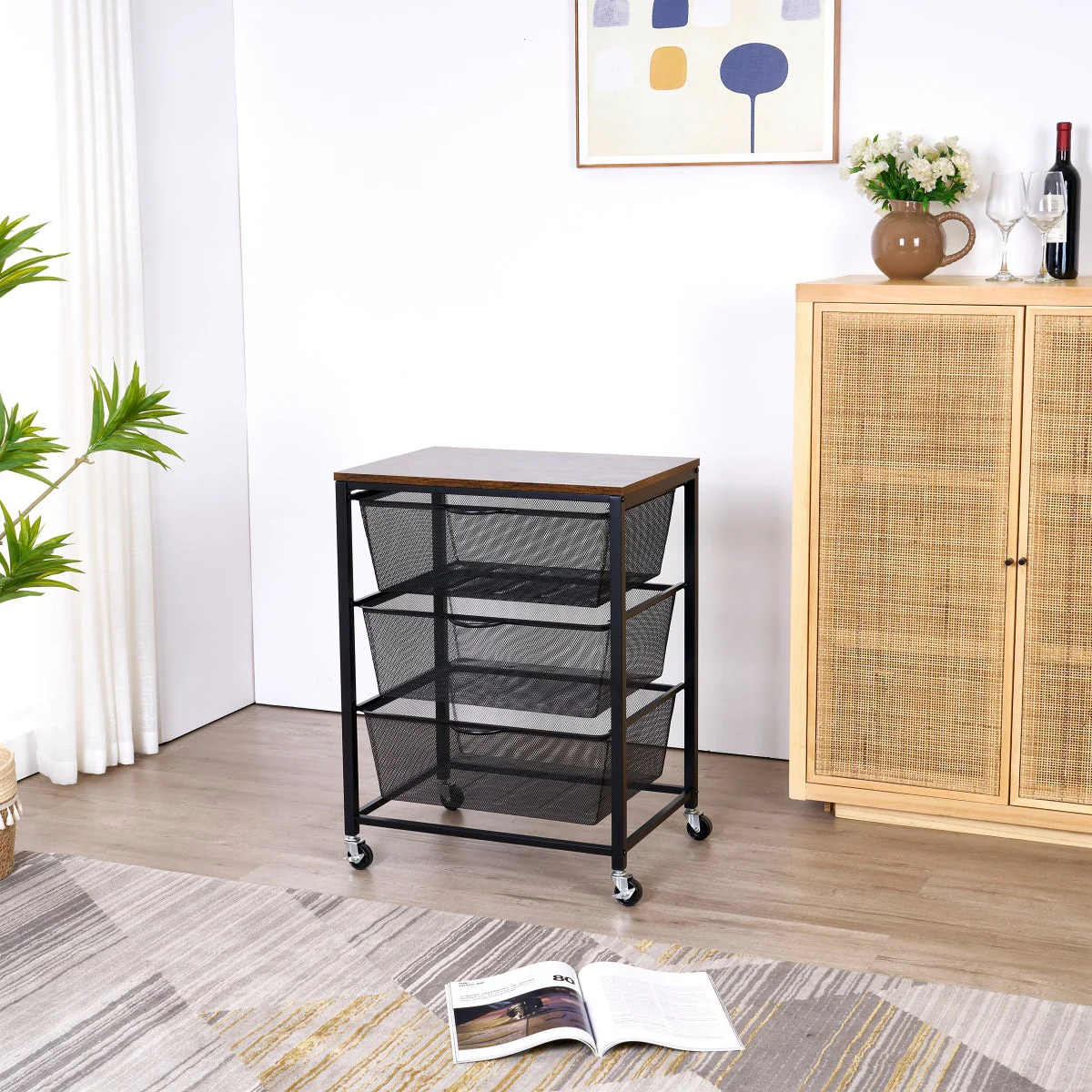 Edifice 3-tier Mesh Basket Cart - Image 10