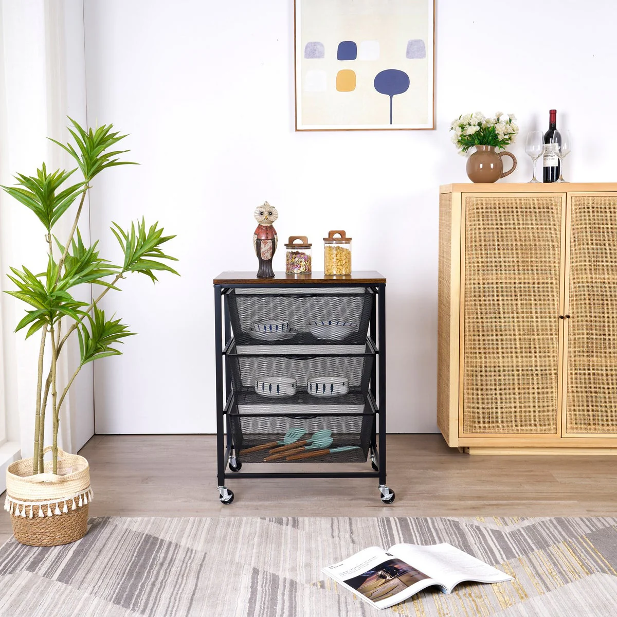 Edifice 3-tier Mesh Basket Cart - Image 7