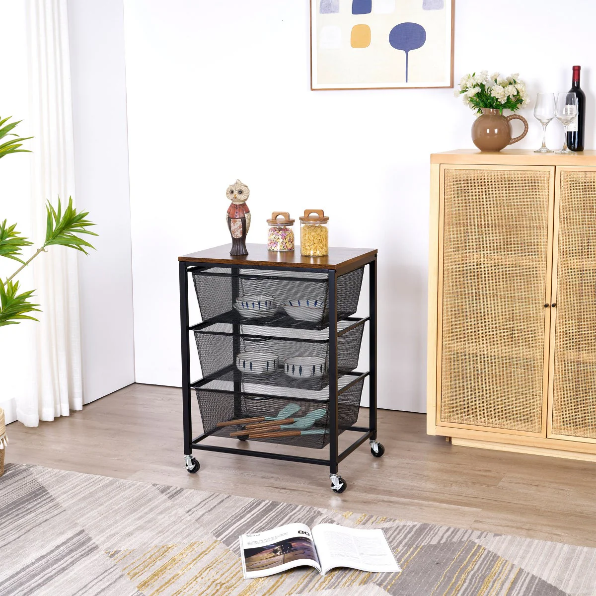 Edifice 3-tier Mesh Basket Cart - Image 8