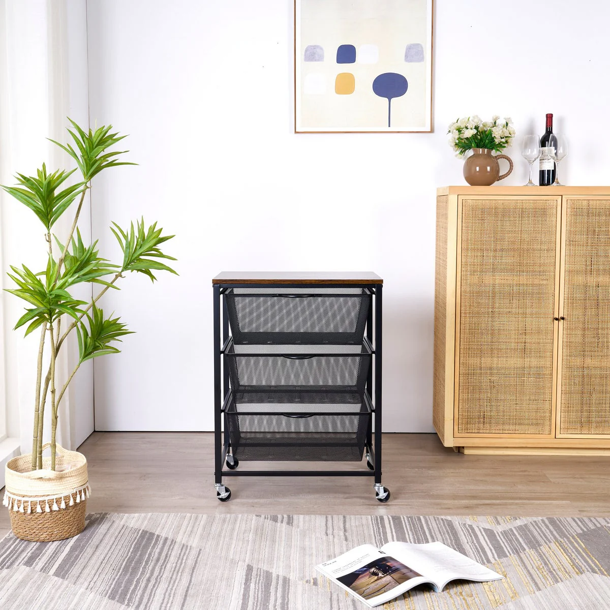 Edifice 3-tier Mesh Basket Cart - Image 9