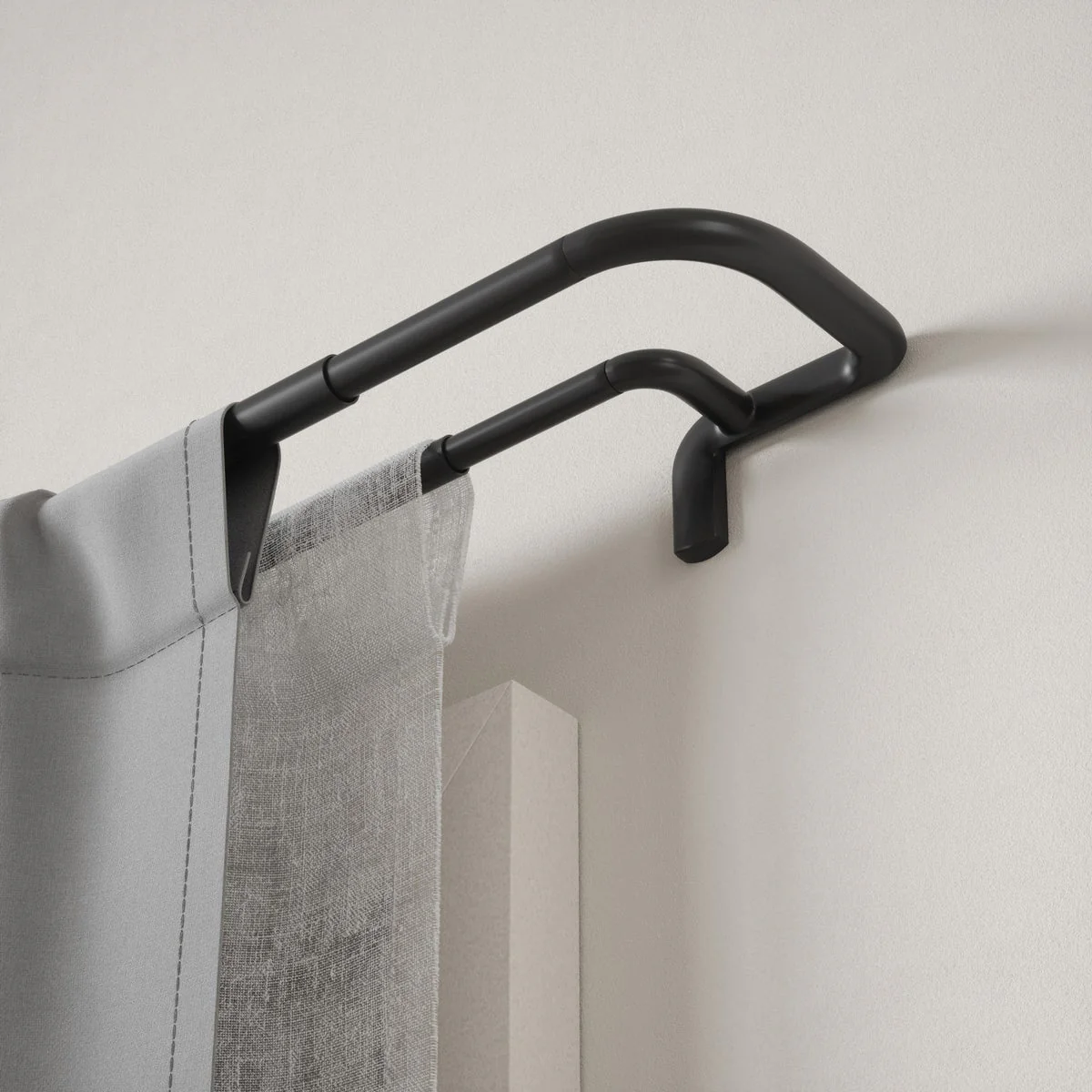 Umbra 3/4” Double Curtain Rod, 2-pack In Black