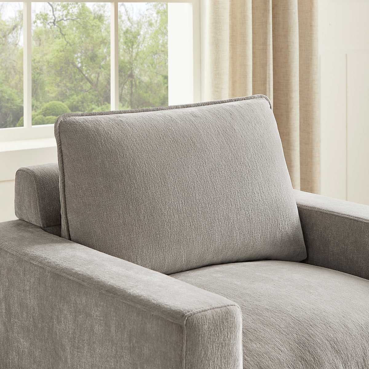 Sereen Fabric Swivel Accent Chair, Taupe - Image 3