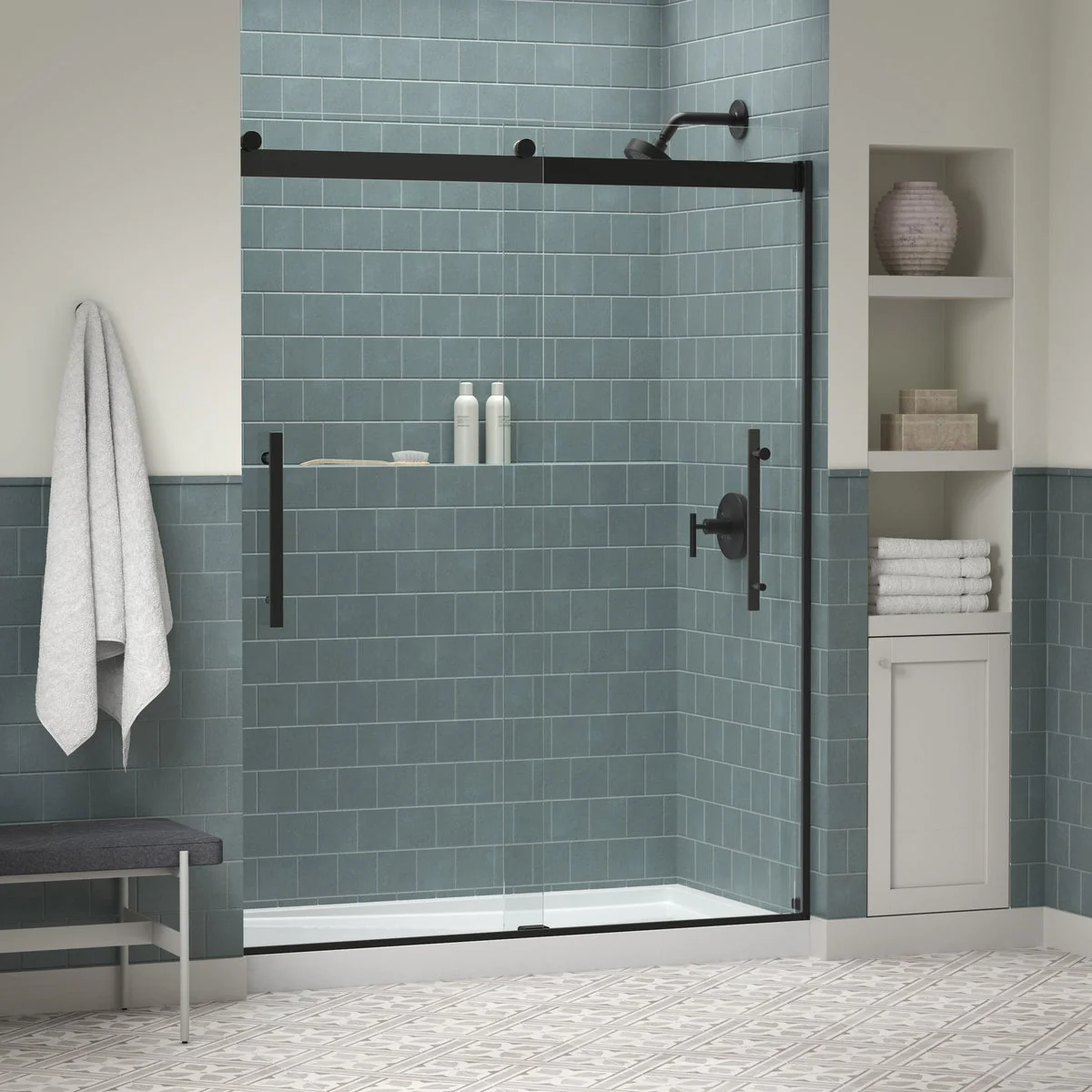 Kohler Tellin Shower Door - Black 78 in. x 59 in - Image 3