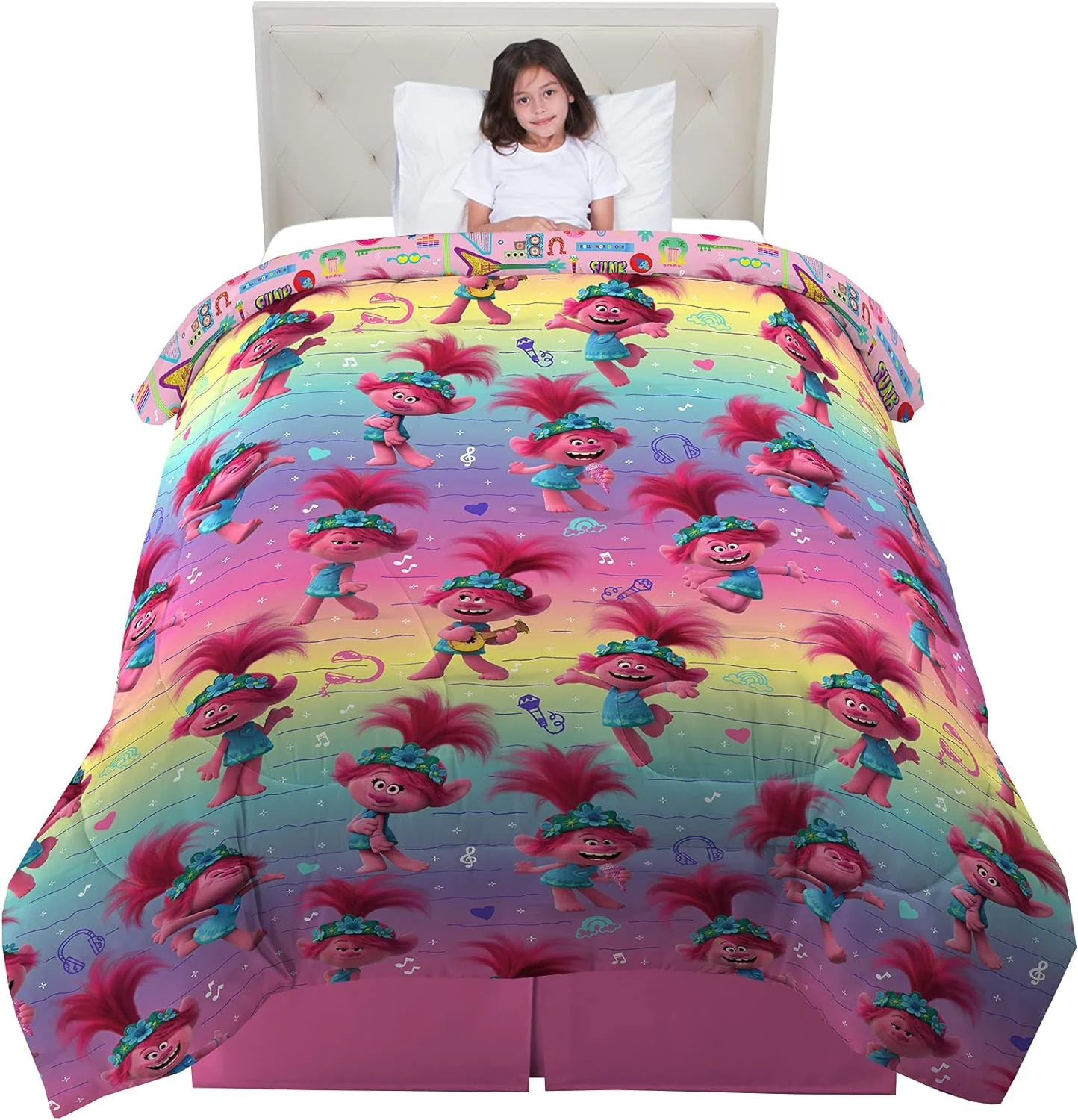 NEW Franco Kids Bedding Soft Microfiber Comforter, Twin, Trolls World Tour - Retail $51 - Image 6