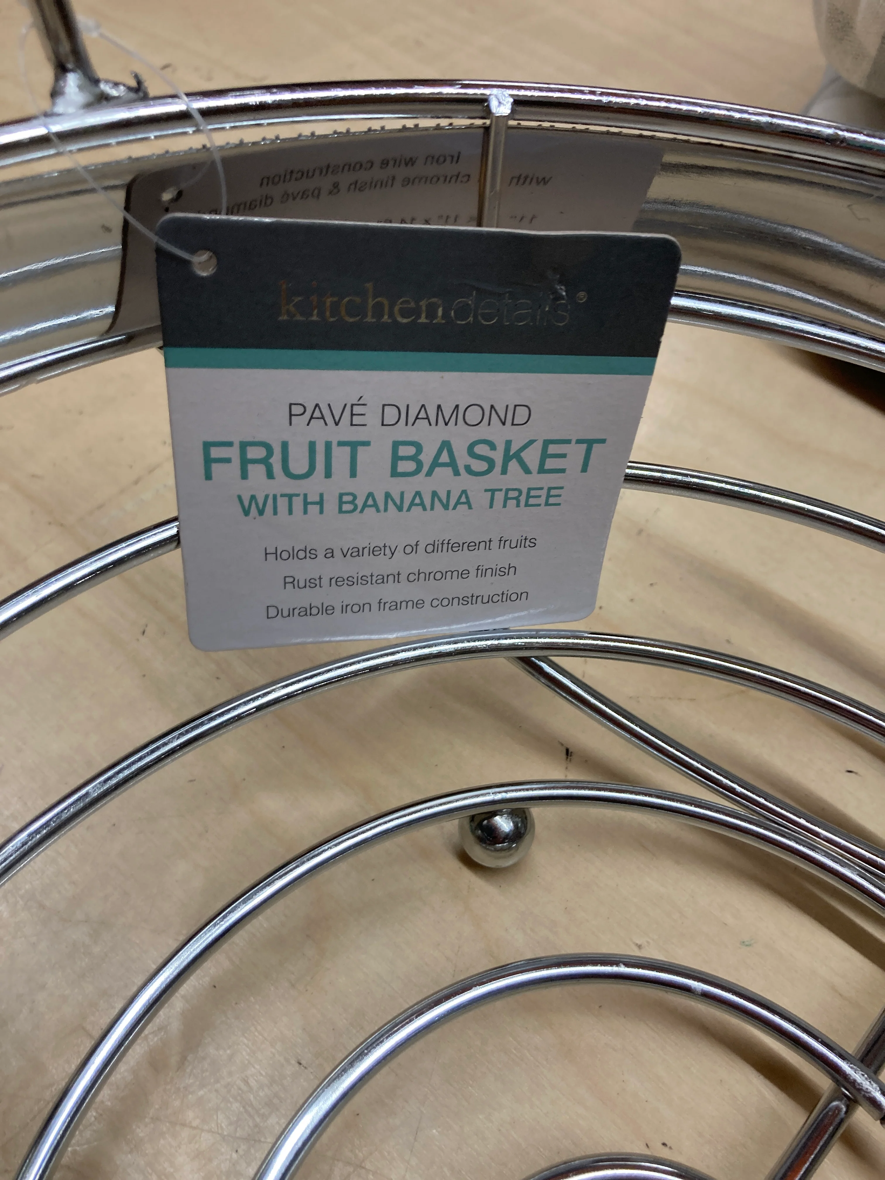 Kitchen Details Round Basket with Banana Tree Hanger, Countertop, Chrome - Retail $30 - Image 2