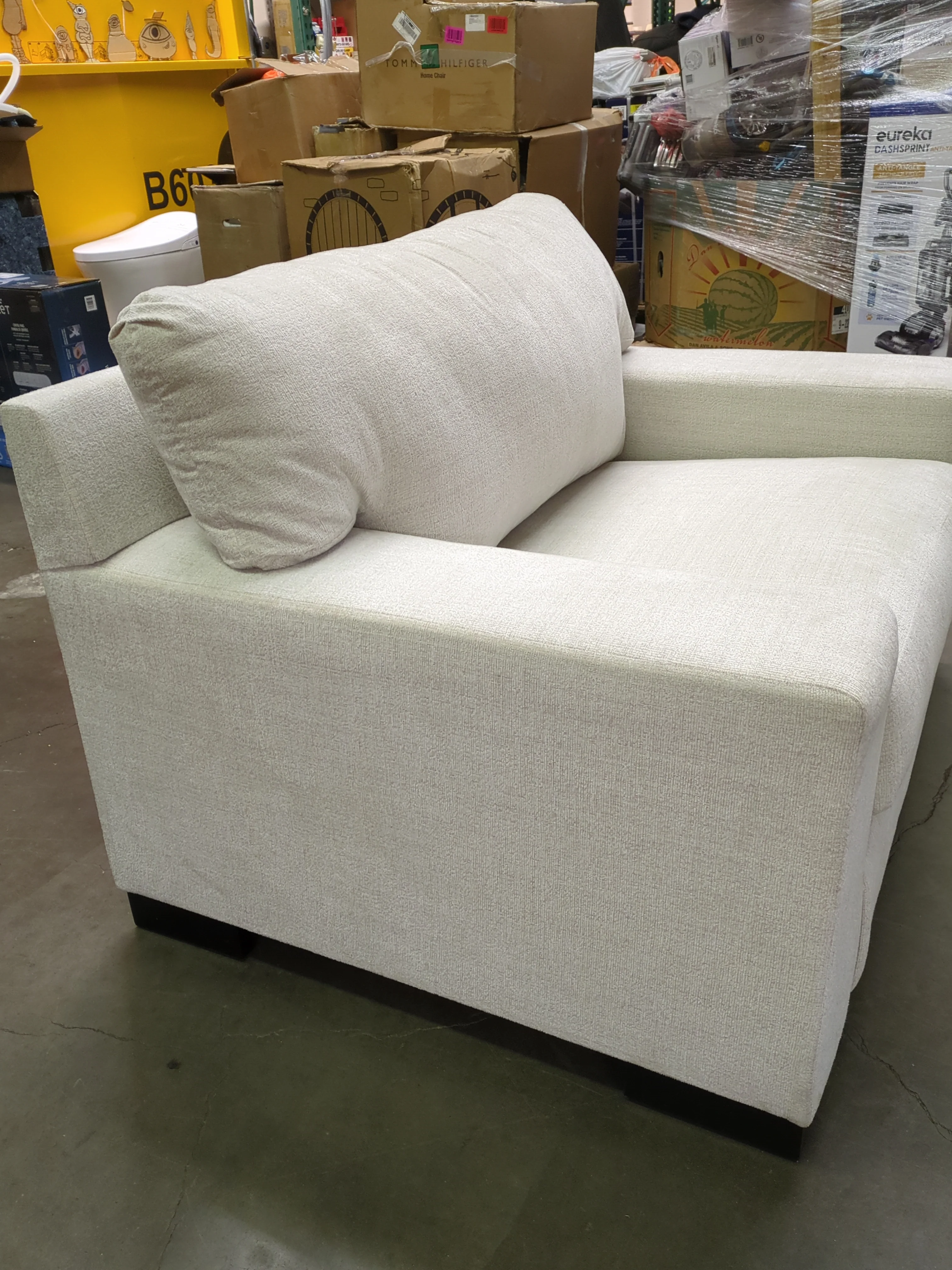 Like NEW - Signature Design by Ashley Maggie Contemporary Upholstered Chair and a Half, Beige - Retail $596 - Image 3
