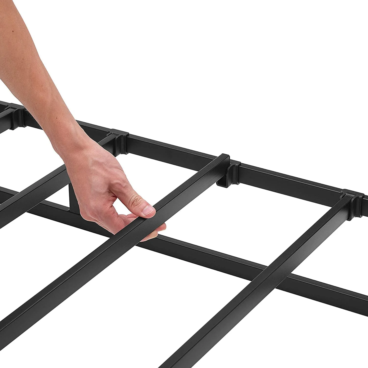 Amazon Basics Smart Box Spring Bed Base, 9 Inch Mattress Foundation, Tool-Free Easy Assembly, Queen, White - Retail $139 - Image 4