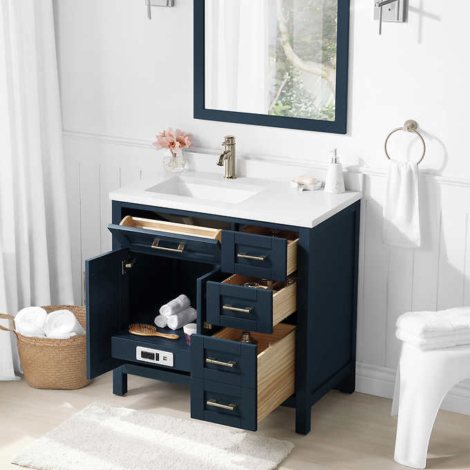 NEW - OVE Decors Lakeview 36" Bath Vanity in Blue - Image 2