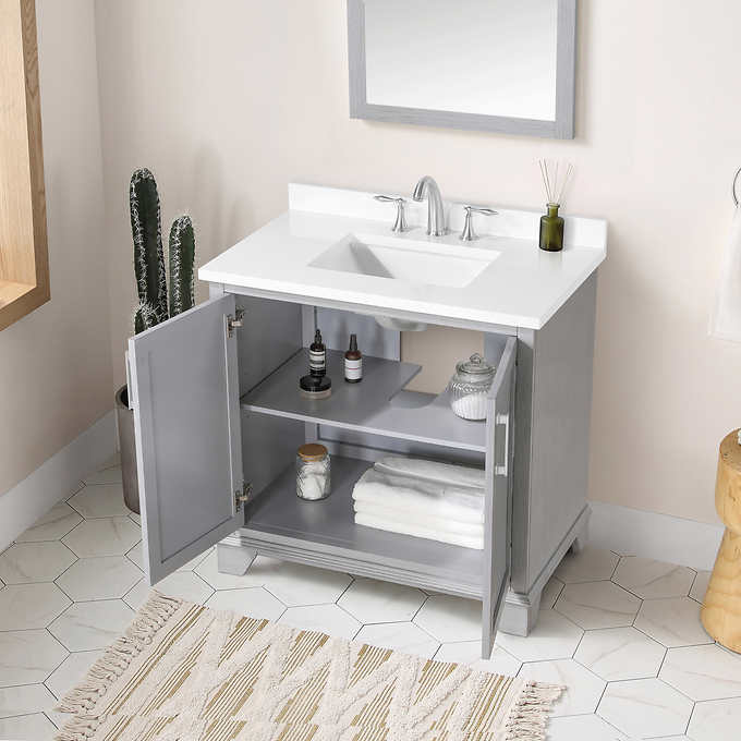 NEW - Costco - OVE Decors Broadway 36" Bath Vanity in Gray - Retail $899 - Image 4