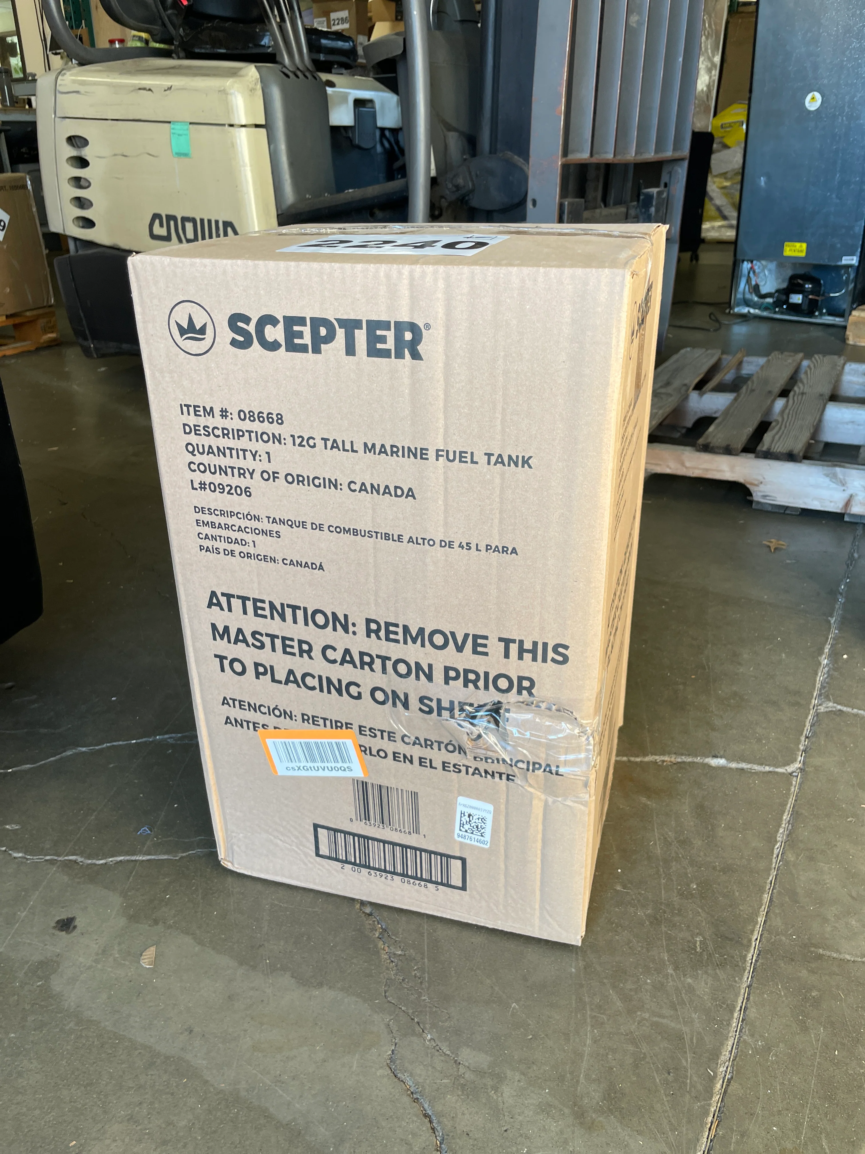 NEW - Scepter 08668 Rectangular 12 Gallon Marine Fuel Tank For Outboard Engine Boats, 23" x 14" x 14", Red - Retail $107 - Image 2