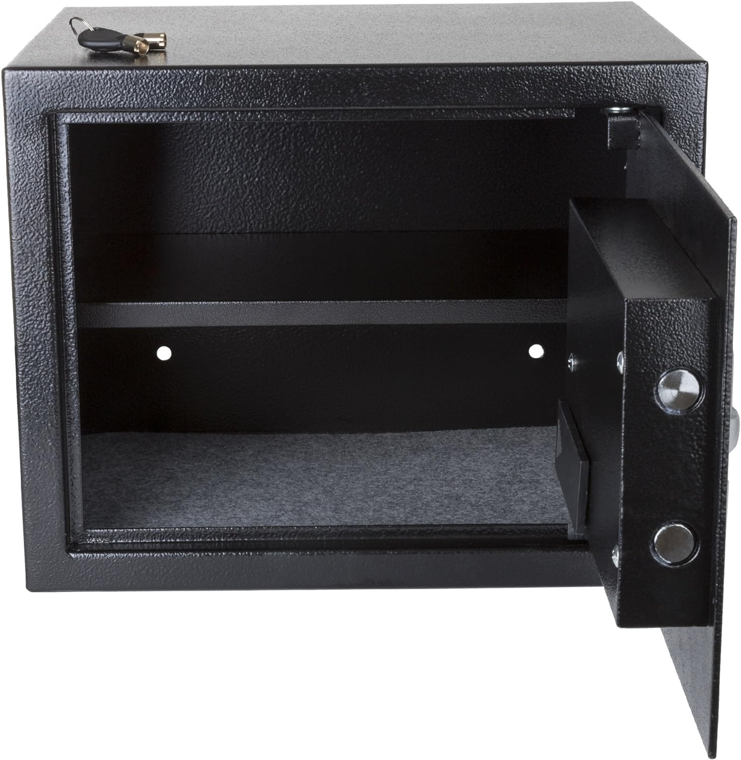 NEW - Digital Safe - Compact Steel Money Security Box with Electronic Keypad and 2 Manual Override Keys - Large Strongbox for Valuables by Stalwart (Black) 17.9 in x 15.4 in x 15.2 in - Retail $89 - Image 6