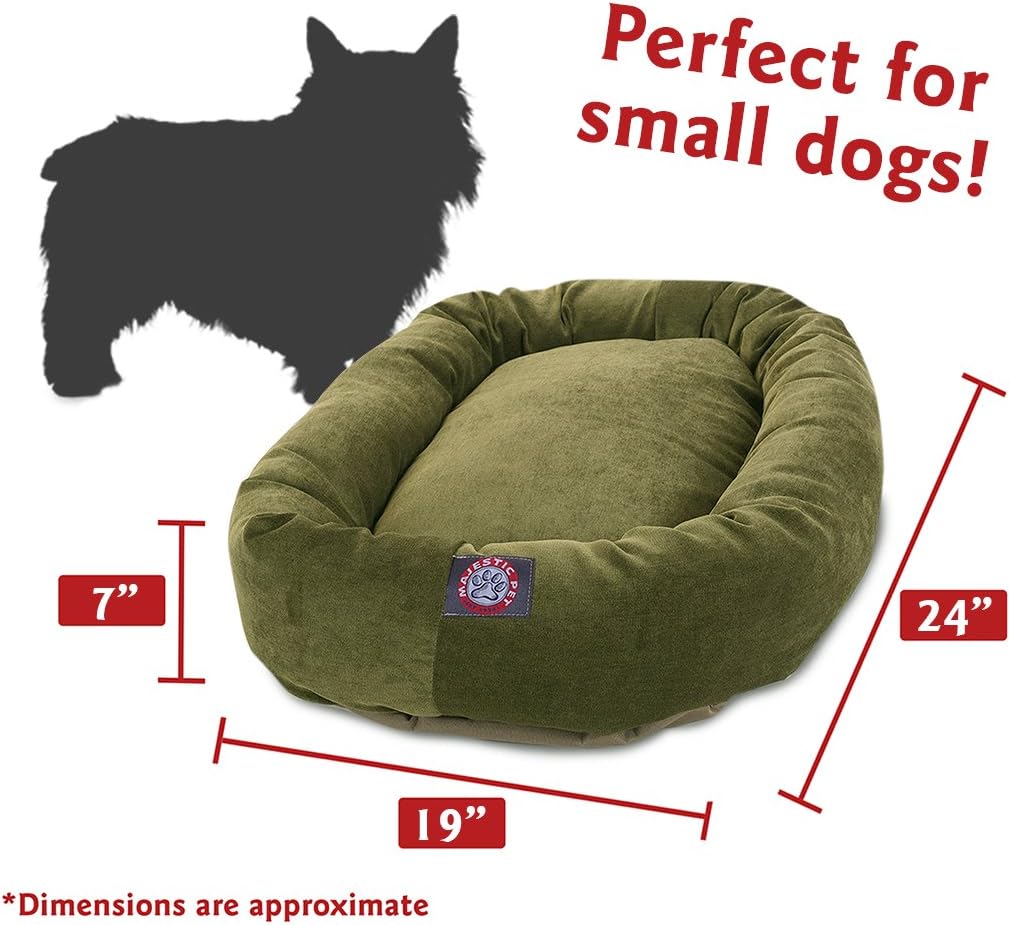NEW - 24 inch Fern Villa Collection Micro Velvet Bagel Dog Bed By Majestic Pet Products - Retail $31 - Image 2
