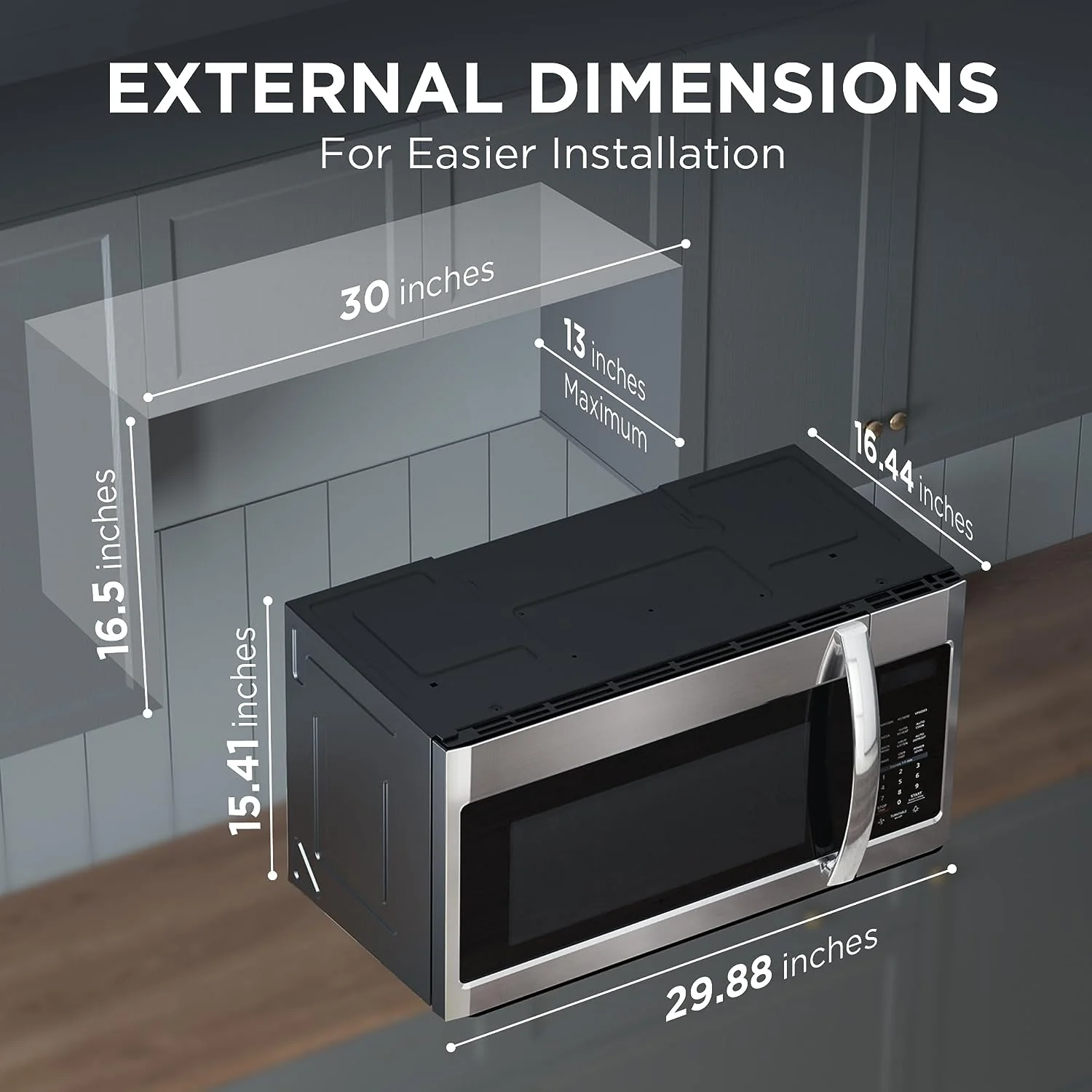 NEW - BLACK+DECKER EM044KB19 Over The Range Microwave Oven with One Touch, 1000 Watts, 400 CFM and Sensor Cooking, OTR 1.9 Cu.ft - Retail $319 - Image 2