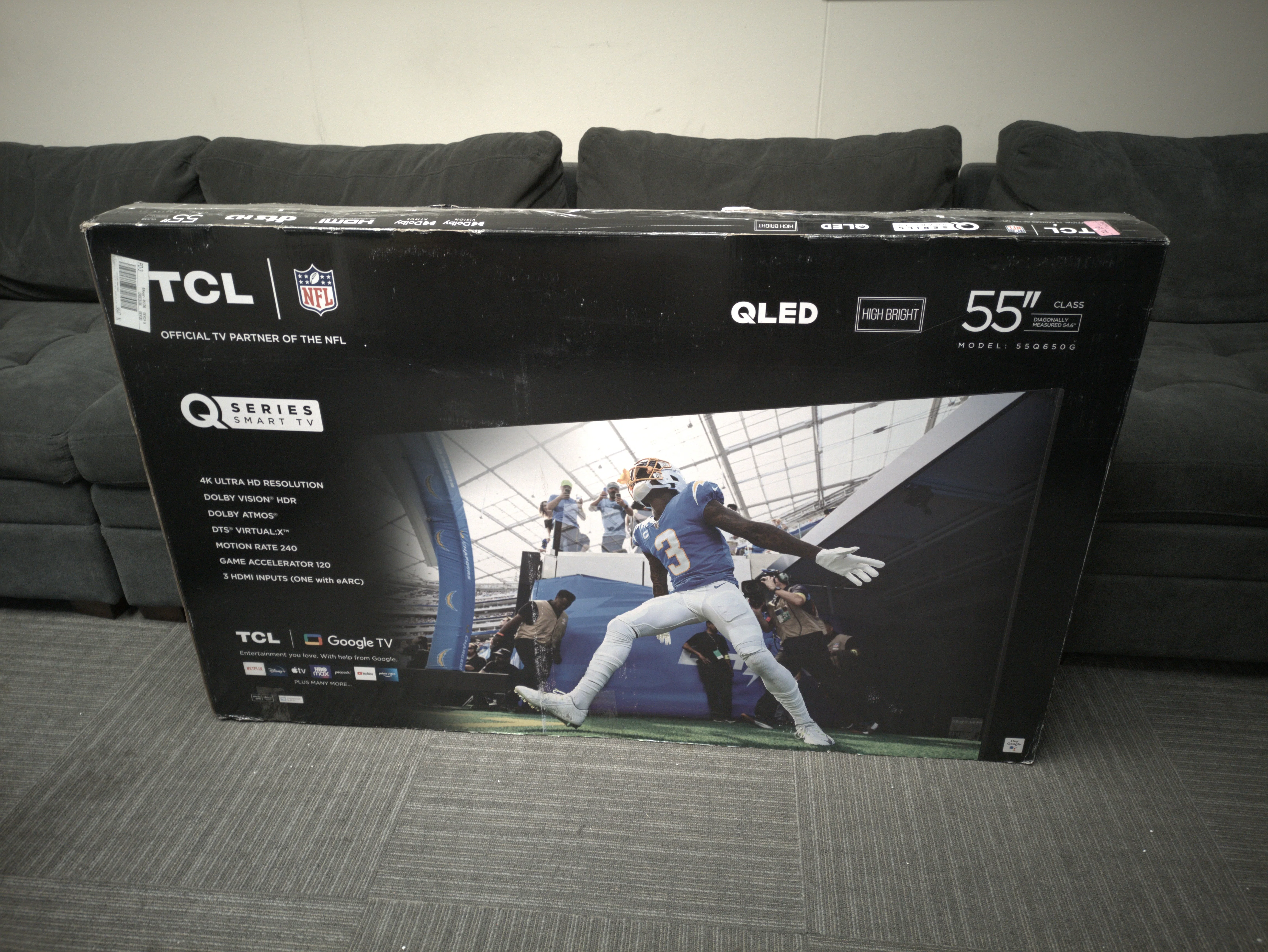 NEW - TCL 55-Inch Q6 QLED 4K Smart TV with Google (55Q650G, 2023 Model) Dolby Vision, Atmos, HDR Pro+, Game Accelerator Enhanced Gaming, Voice Remote, Works Alexa, Streaming UHD Television - Retail $448 - Image 5