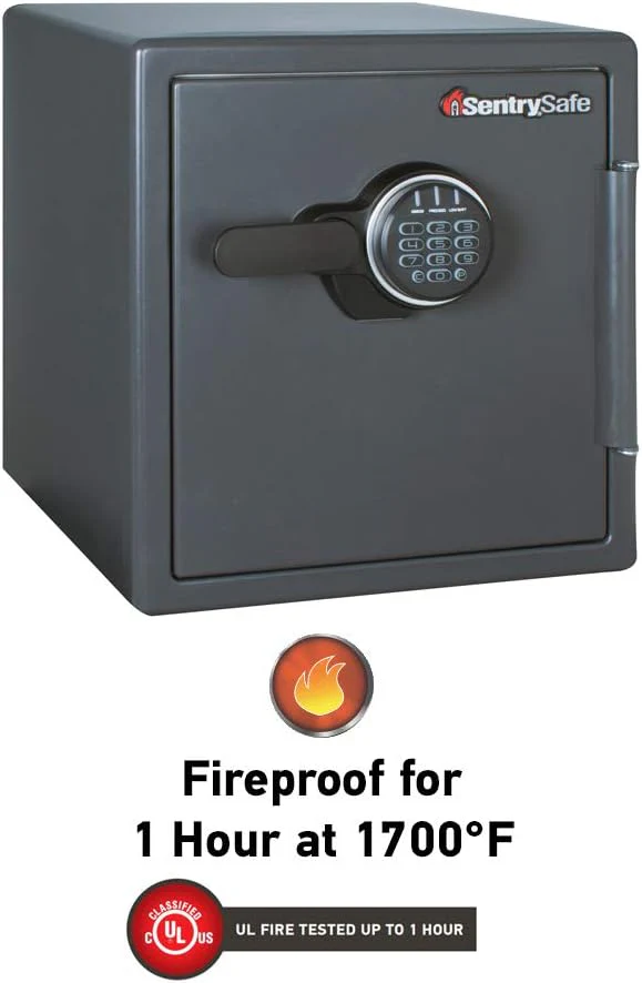 SentrySafe Fireproof Steel Home Safe with Digital Keypad Lock, Secure Valuables, Jewelry and Documents, 1.19 Cubic Feet, 17.8 x 16.3 x 19.3 inches, SF123ES - Retail $239 - Image 5