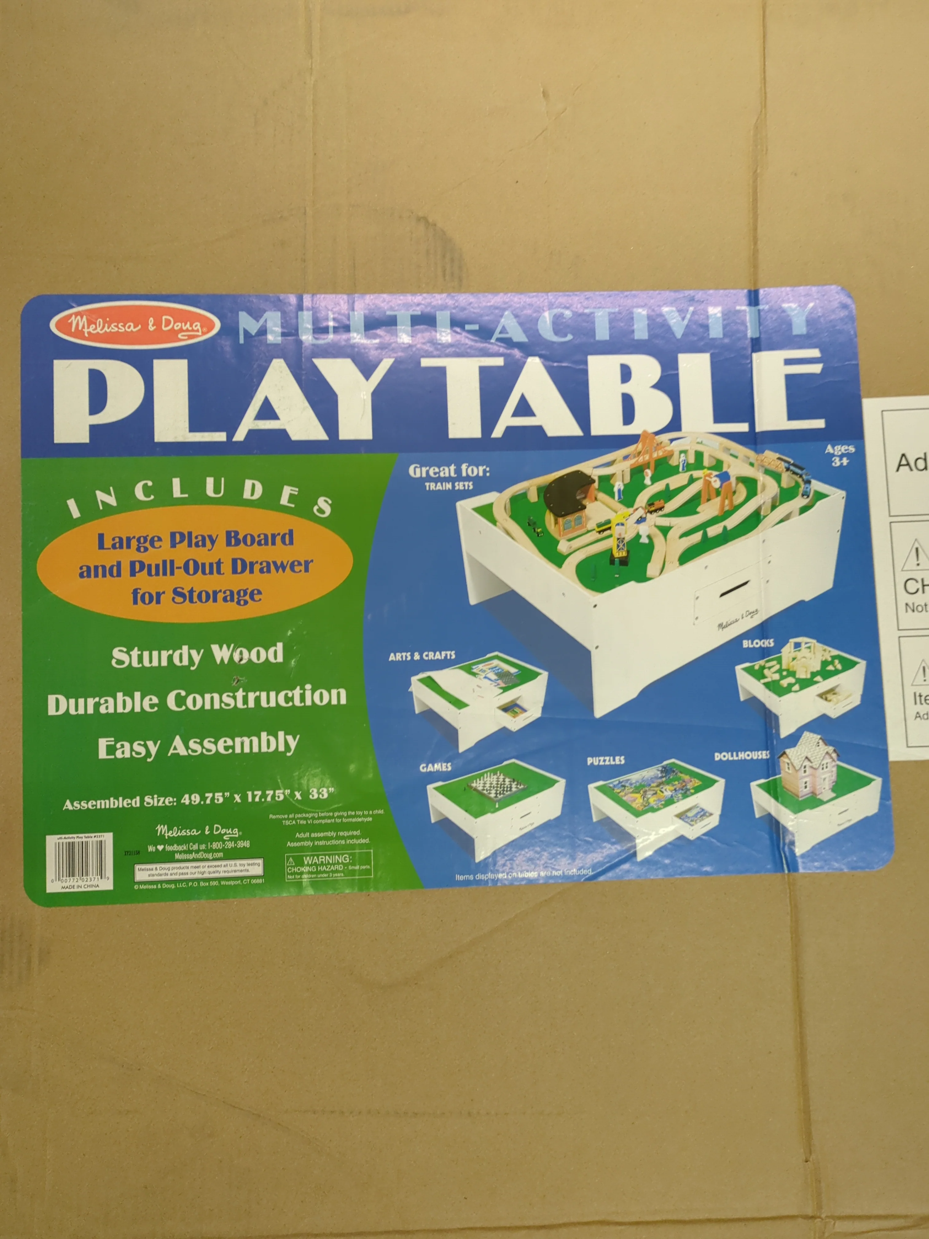 NEW - Melissa & Doug Deluxe Wooden Multi-Activity Play Table, H: 57.5 x W: 25 x D: 5.7 - Retail $194 - Image 2