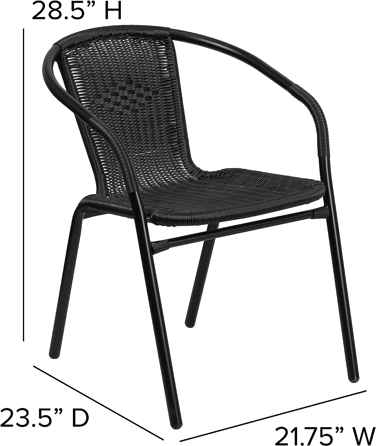 NEW - Flash Furniture Lila 4 Pack Black Rattan Indoor-Outdoor Restaurant Stack Chair | Versatile and Stylish Seating - Retail $169 - Image 2