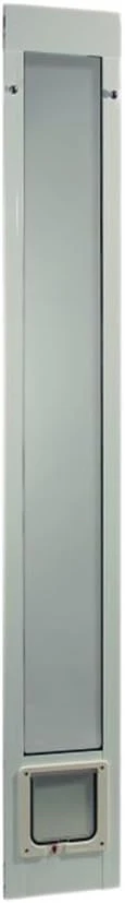 NEW - Ideal Pet Products Aluminum Pet Patio Door, Adjustable Height 77-5/8" To 80-3/8", 15" x 20" Flap Size, White - Retail $159