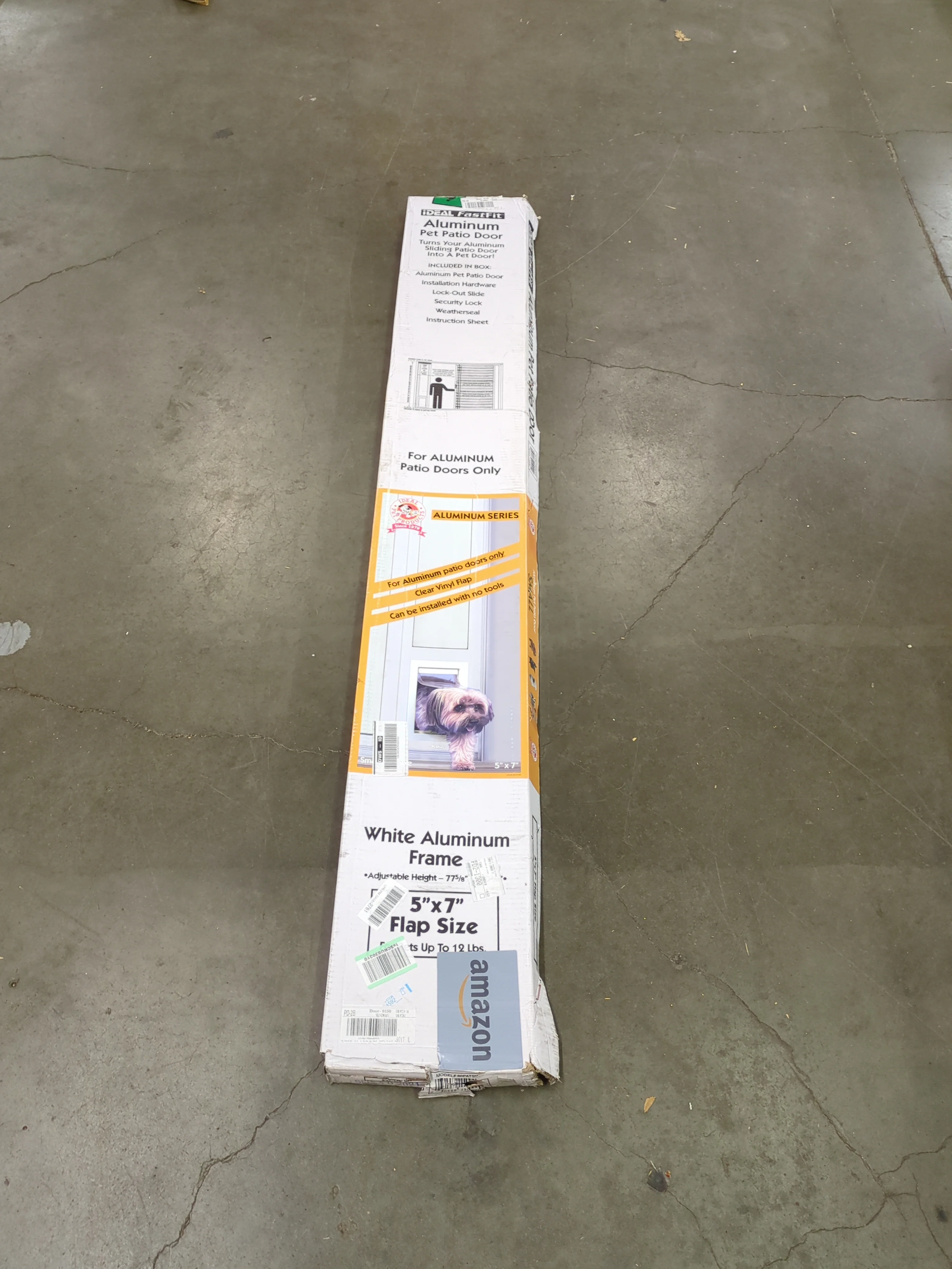 NEW - Ideal Pet Products Aluminum Pet Patio Door, Adjustable Height 77-5/8" To 80-3/8", 15" x 20" Flap Size, White - Retail $159 - Image 11