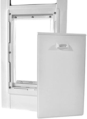 NEW - Ideal Pet Products Aluminum Pet Patio Door, Adjustable Height 77-5/8" To 80-3/8", 15" x 20" Flap Size, White - Retail $159 - Image 3