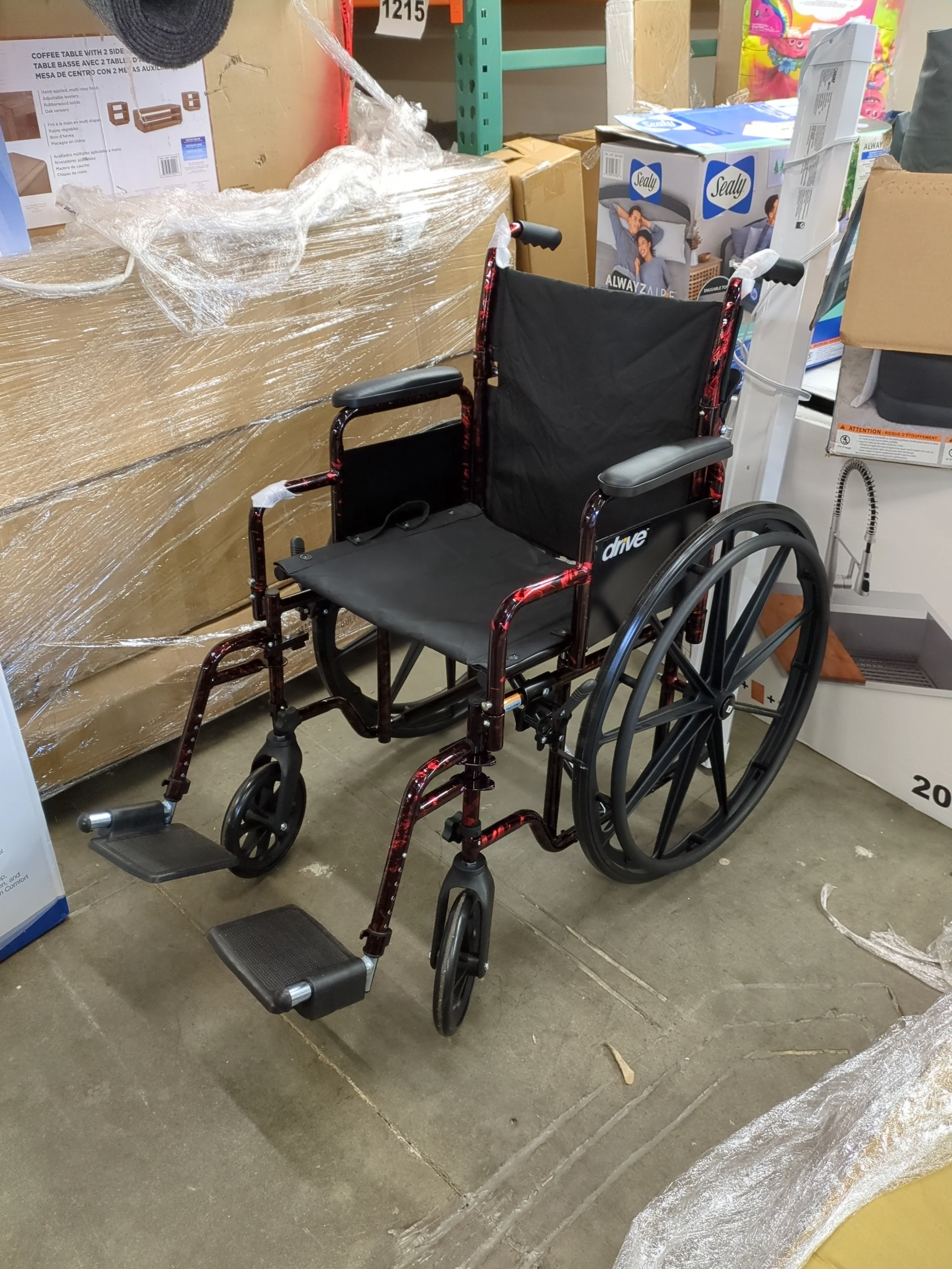 NEW - Drive Medical RTLREB18DDA-SF Rebel Lightweight Wheelchair with Swing-Away Footrest, Red - Retail $155 - Image 6