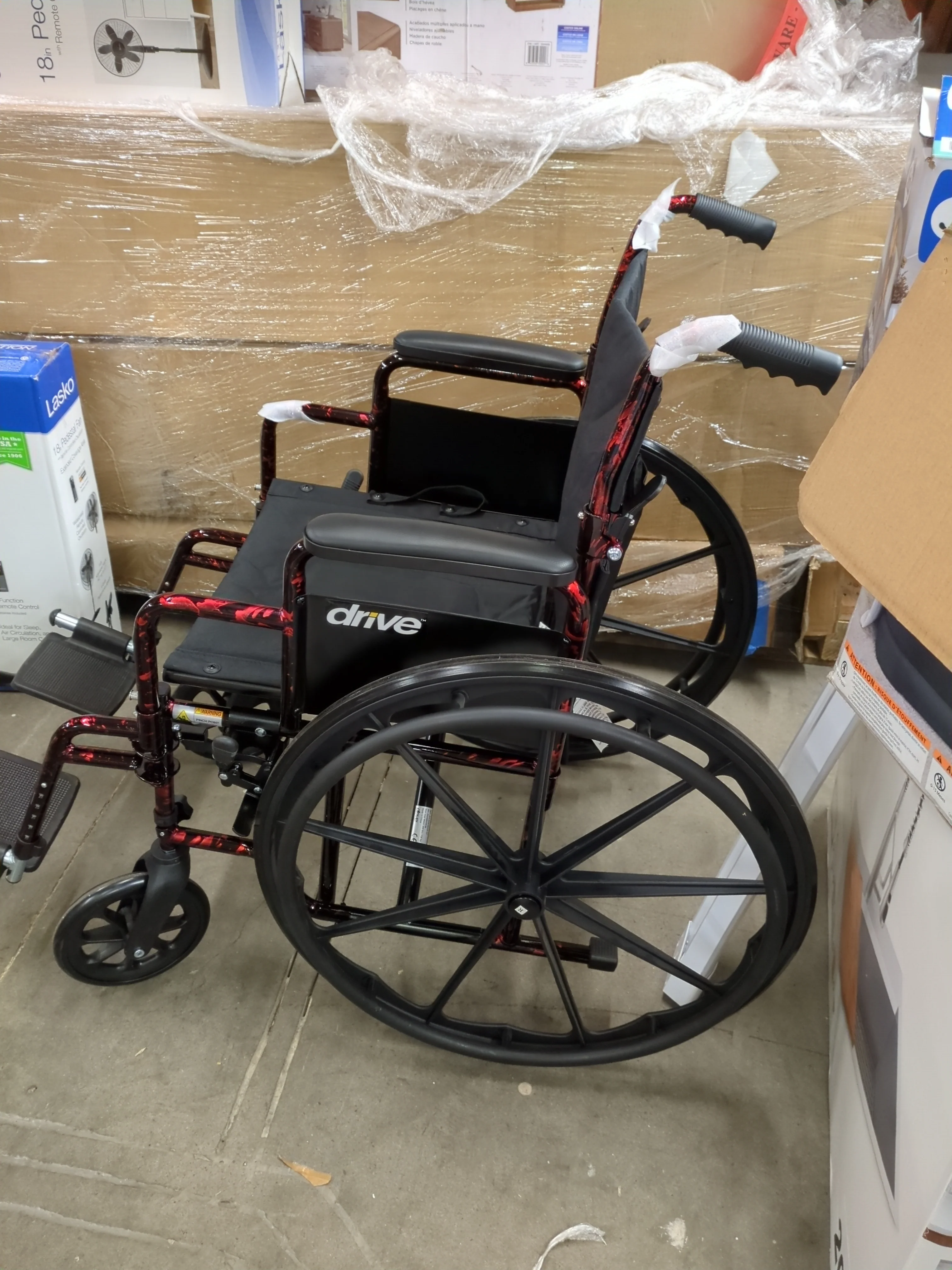 NEW - Drive Medical RTLREB18DDA-SF Rebel Lightweight Wheelchair with Swing-Away Footrest, Red - Retail $155 - Image 7