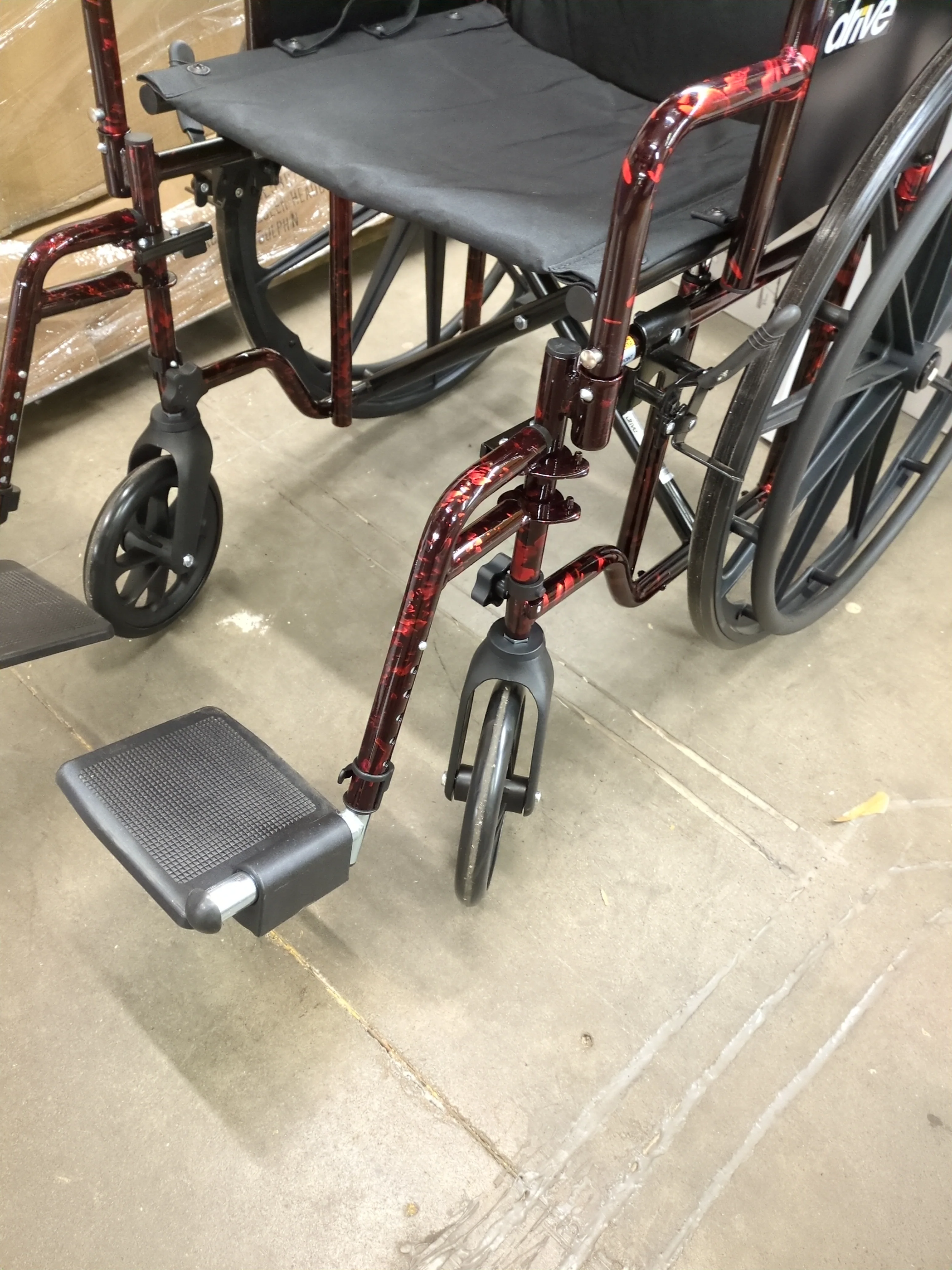 NEW - Drive Medical RTLREB18DDA-SF Rebel Lightweight Wheelchair with Swing-Away Footrest, Red - Retail $155 - Image 9