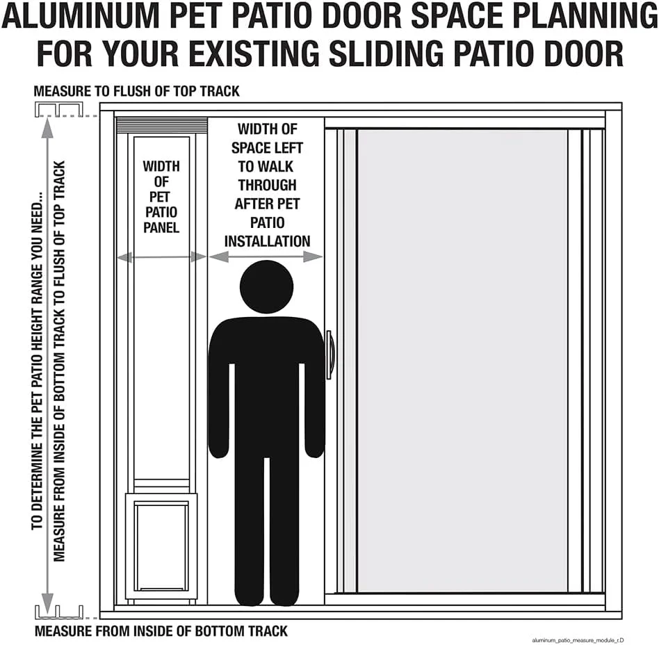Ideal Pet Products Aluminum Pet Patio Door, Adjustable Height 77-5/8" To 80-3/8", 5" x 7" Flap Size, White - Image 3