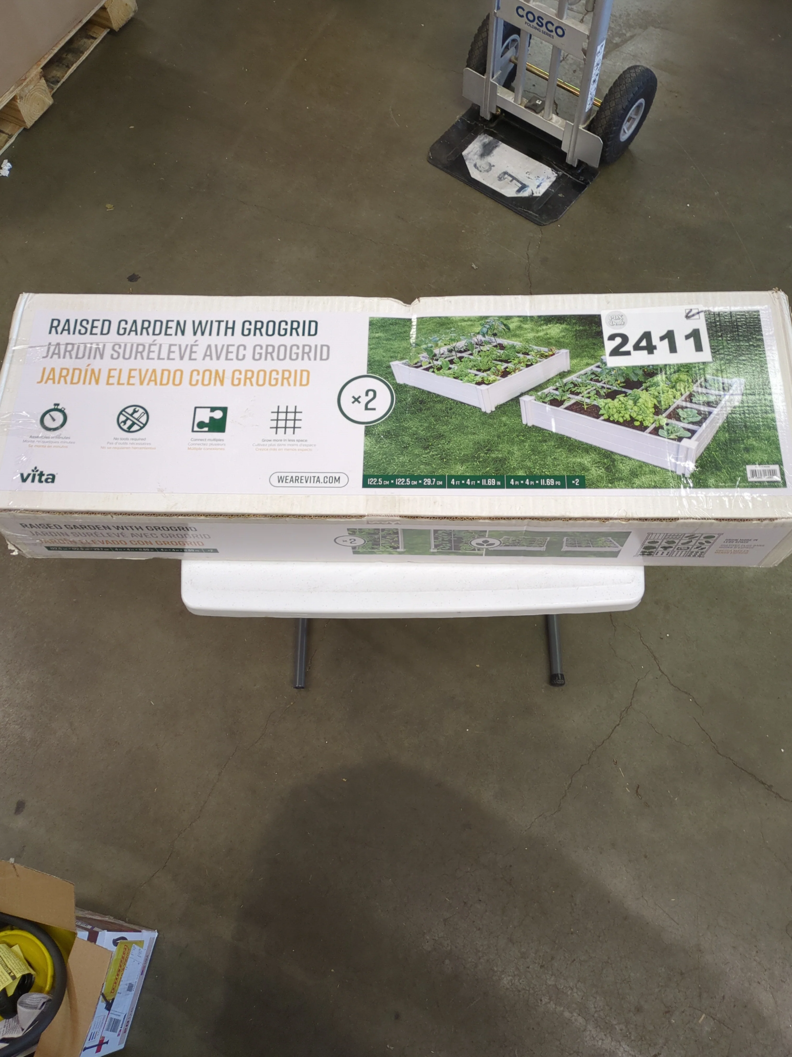 NEW - Costco - Vita 4'x4'x11" Modular Vinyl Garden with Planting Grid 2-pack - Retail $84 - Image 2