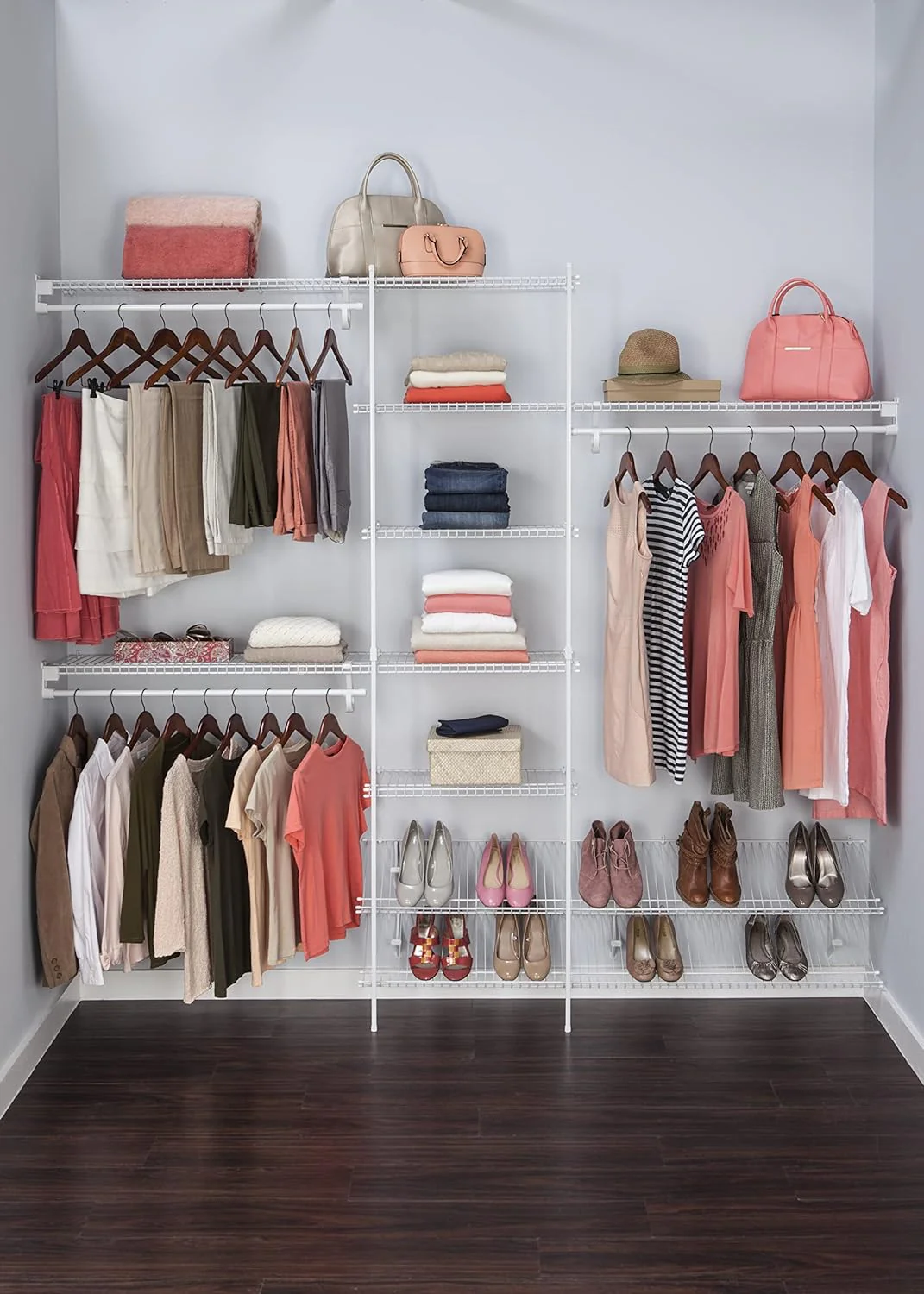 ClosetMaid - SuperSlide 5'-8', 12.9" x 96" x 86.3" Wire Steel Closet System Kit - Retail $129 - Image 3