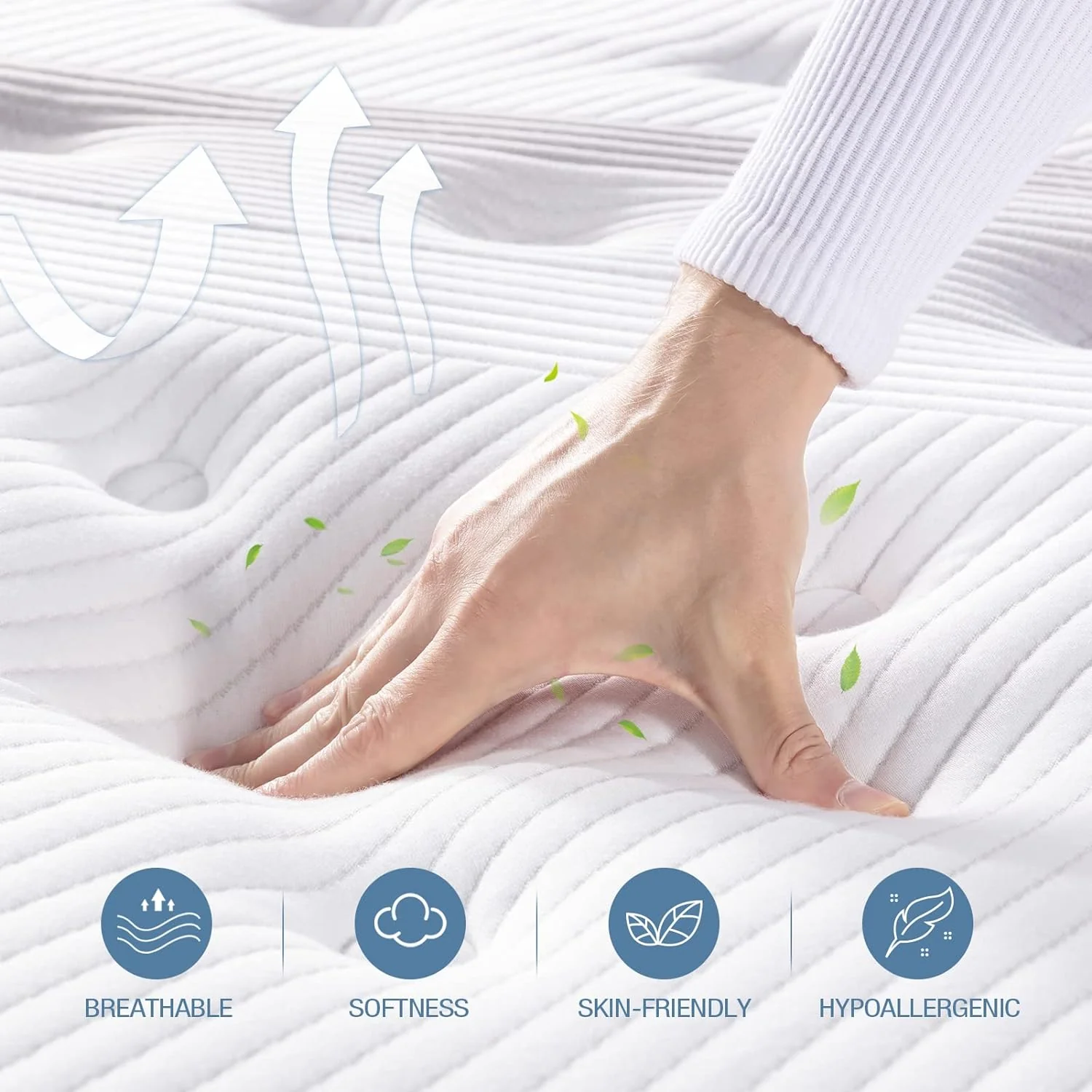 NEW - Lechepus QUEEN 14 Inch Hybrid Memory Foam Mattresses with Pocket Spring - Retail $547 - Image 4