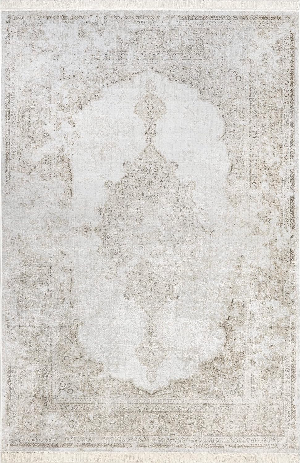 NEW - nuLOOM Cantrell Faded Transitional Fringe Area Rug, 9' x 12', Ivory - Retail $268
