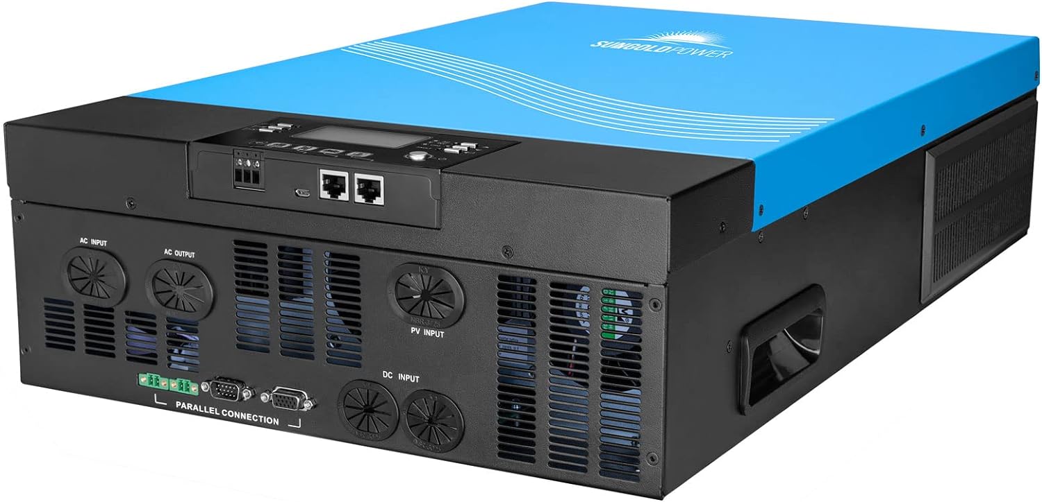 NEW - SUNGOLDPOWER 6000W 48Vdc Hybrid Solar Inverter Input 240V Output 120/240V Split Phase Pure Sine Wave Inverter MPPT 120A Solar Charger and 120A AC Charger (Grid Feedback & Batteryless) BluePower TP6048 - Retail $1365 - Image 2
